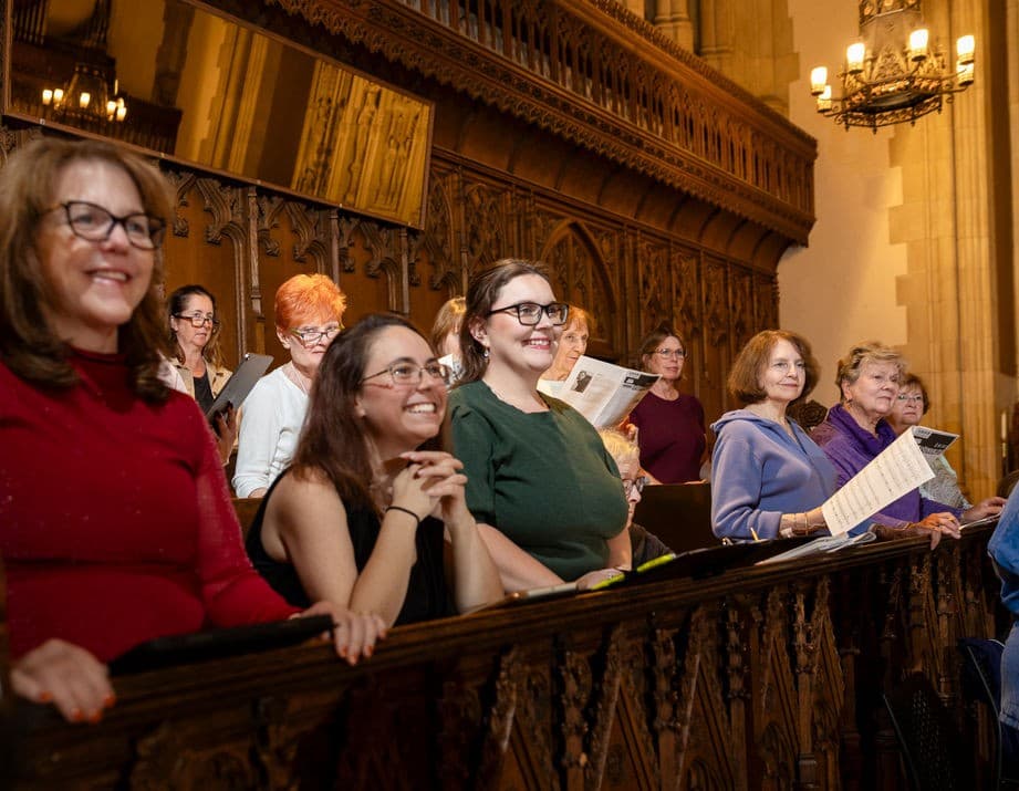 Salisbury Singers members singing during rehearsal